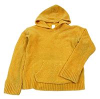Hořčicový žinylkový svetr s kapucí C&A