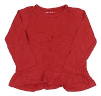 Červené triko se srdcem z květin Nutmeg