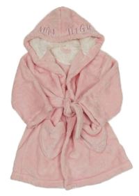 Růžový plyšový župan s kapucí Nutmeg