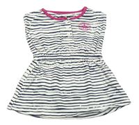 Bílo-tmavomodré pruhované bavlněné šaty s logem Converse