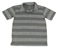 Šedo-melírované pruhované sportovní polo tričko George