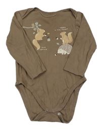 Hnědé body s veverkami a ježkem C&A