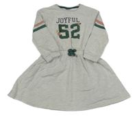 Světlešedé melírované teplákové šaty s číslem C&A