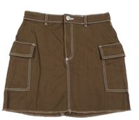 Hnědá riflová cargo sukně H&M