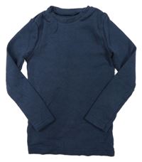 Tmavomodré žebrované triko F&F