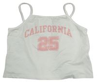 Bílý crop top s nápisem 