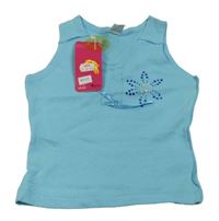 Světlemodrý crop top s kamínky Adams