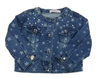 Tmavomodrá riflová bunda s hvězdičkami 