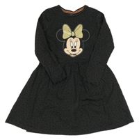 Tmavošedo-černé vzorované šaty s Minnie C&A
