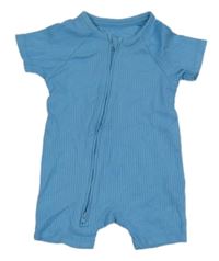 Modrý žebrovaný kraťasový overal George