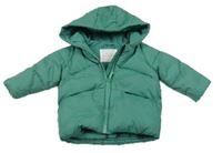 Tmavozelená šusťáková zateplená bunda s kapucí Primark