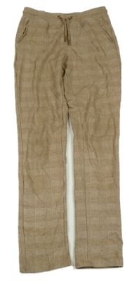 Hnědé kostkované teplákové kalhoty H&M