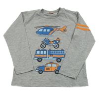 Šedé melírované triko s potiskem 