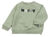 Zelená mikina s nápisem Tu