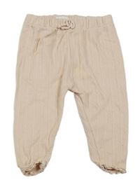 Pudrové žebrované úpletové tepláky Zara