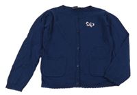 Tmavomodrý lehký svetr s motýlkem manguun