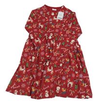 Nové - červené šaty s obrázky Next