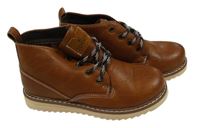 Nové - hnědé koženkové kotníkové boty vel. 32