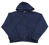 Tmavomodrá propínací oversize mikina s kapucí George