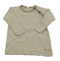 Béžové pruhované triko s knoflíky Name it