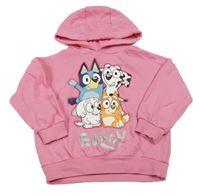 Růžová mikina s Bluey a kapucí George
