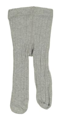 Šedé žebrované punčocháče Next