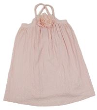 Světlerůžové vzorované šaty s květinou Zara