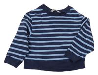 Tmavomodro-modrá pruhovaná mikina H&M