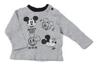 Šedé melírované triko s Mickeym Disney