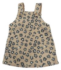 Béžovo-šedé fleecové leopardí laclové šaty George