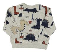 Šedá mikina s dinosaury Primark