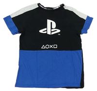 Černo-safírové tričko s logem PlayStation George