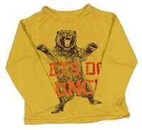 Hořčicové triko s medvědem zn. GAP
