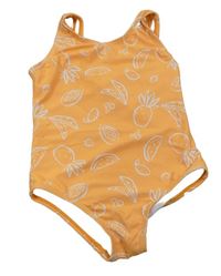 Oranžové jednodílné plavky s ovocem Primark