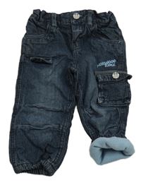 Tmavomodré zateplené cargo cuff rifle C&A