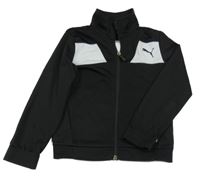 Černo-bílá propínací thermo mikina s logem Puma