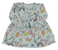 Světlemodré teplákové šaty s obrázky George