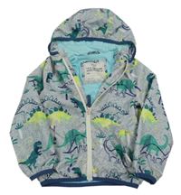 Světlešedá melírovaná šusťáková jarní bunda s diny a kapucí M&S