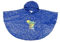 Tmavomodré voděodolné pončo s medvídky a kapucí 