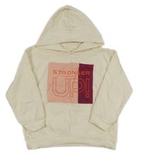 Smetanovo-růžová mikina s nápisem a kapucí LC Waikiki