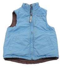 Světlemodrá šusťáková oboustranná zateplená vesta Kaboosia 