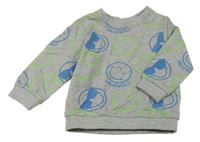 Šedá mikina se smajlíky 