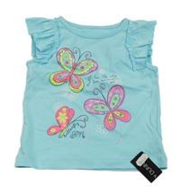 Nové - Světlemodrý top s motýlky Dunnes Stores