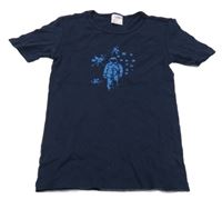 Tmavomodré pyžamové tričko s astronautem Pocopiano