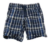 Tmavomodro-bílé kostkované plátěné kraťasy Topolino