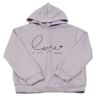 Lila mikina s nápisem a kapucí Shein