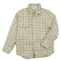 Béžovo-hnědo-modrá kostkovaná košile H&M