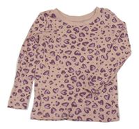 Růžovo-fialové triko s leopardím vzorem Primark