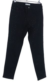Dámské černé skinny rifle s kamínky George 