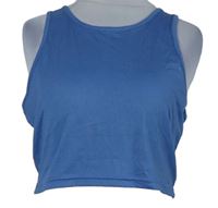 Dámský modrý žebrovaný crop top Shein 